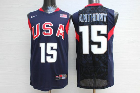 Nike Team USA Carmelo Anthony 15 2008 Olympic Basketball Jersey Blue